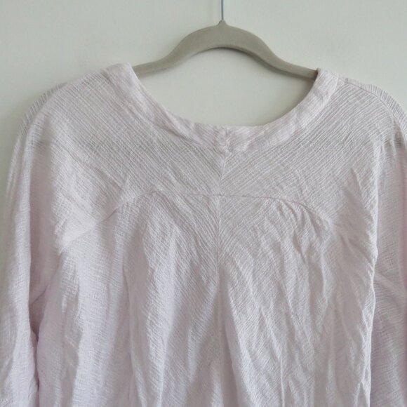 FREE PEOPLE Morning Dolman Tie Sleeve Gauzy Top in White Casual Boho Coastal M - Picture 12 of 14
